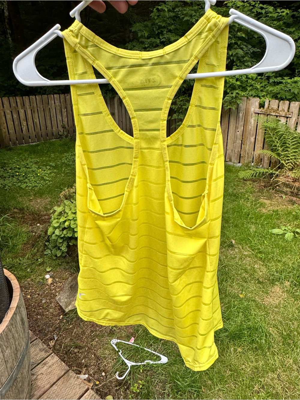 Zyia Bright Yellow Striped Racerback Tank Top - Picture 4 of 4